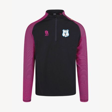 Half zip top (Dames) zwart blauw