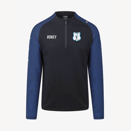 Half zip top (Heren) zwart blauw